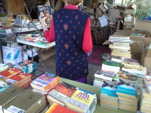 GrandmotherPat collects books under her house to "bounce' out to new readers.